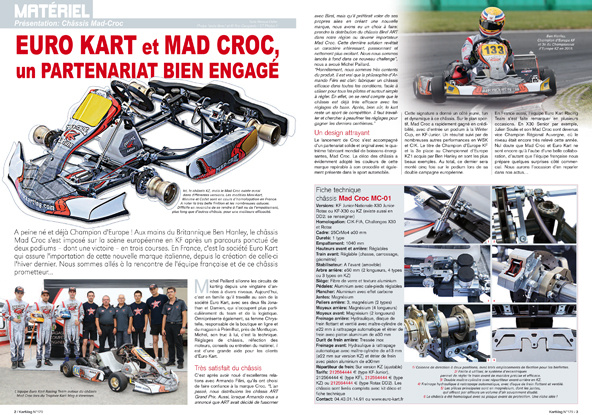 Les châssis Croc et Mach1 à l’honneur dans Kart Mag