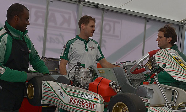 Vettel et Trulli en test avec l’équipe Tony Kart