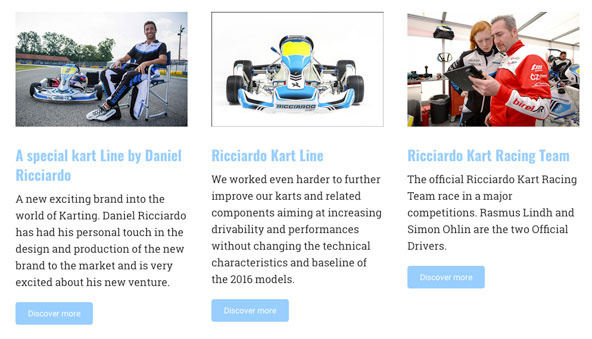 Un nouveau site internet pour Ricciardo Kart