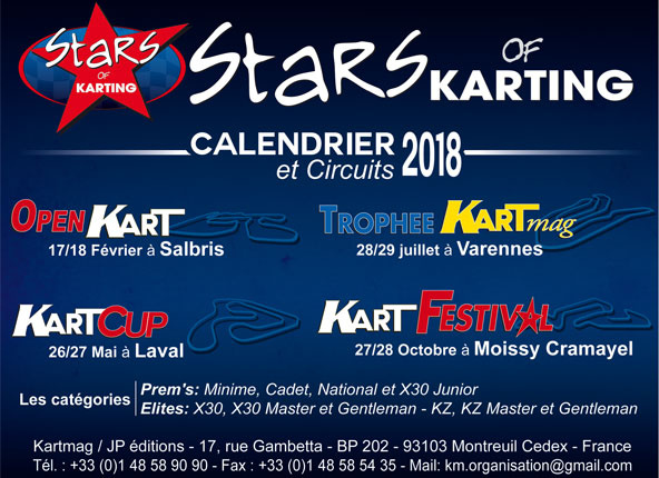 Un super calendrier pour la Stars of Karting 2018